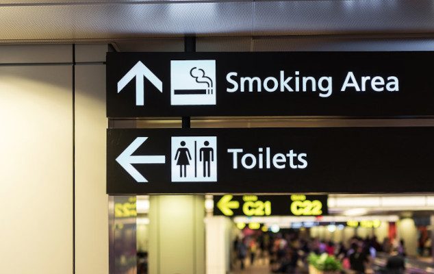 Toilets,Icon.,Public,Restroom,Signs,L,And,Smoking,Area.,Interior